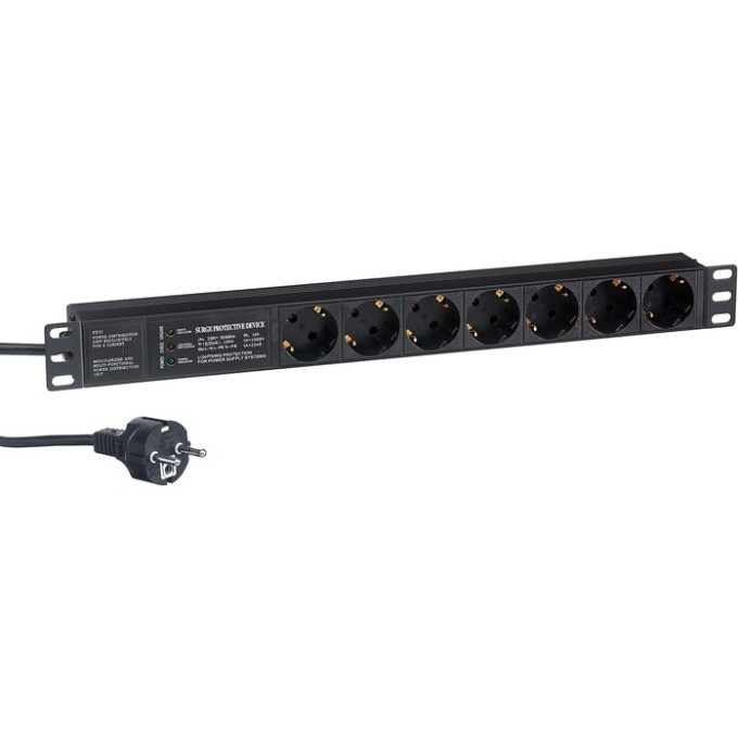 Блок розеток EXEGATE SERVERPRO PDU-19H704 AL-7S-EU2,5CU-SPD3 EX280839RUS
