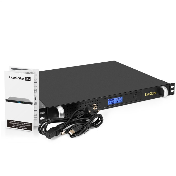 ИБП EXEGATE 1U ServerRM UNL-1200.LCD.AVR.8C13.RJ.USB.1U EX297854RUS
