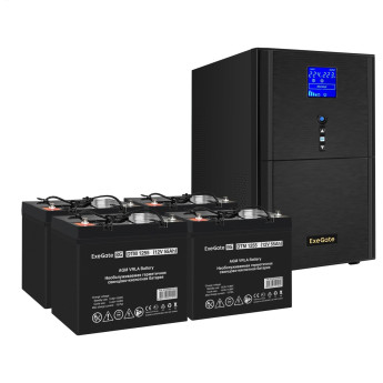 Комплект EXEGATE ИБП EX295990RUS + батарея 55Aч EX285667RUS 4шт