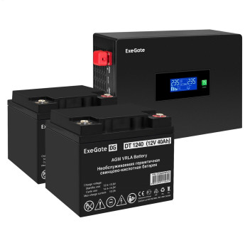Комплект EXEGATE ИБП EX295994RUS + батарея 40Aч EX282976RUS 2шт